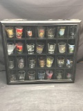 Glass Front Shot Glass Showcase 28 Shotglasses