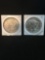 1921 Morgan 1924 Peace Silver Dollar 2 Units