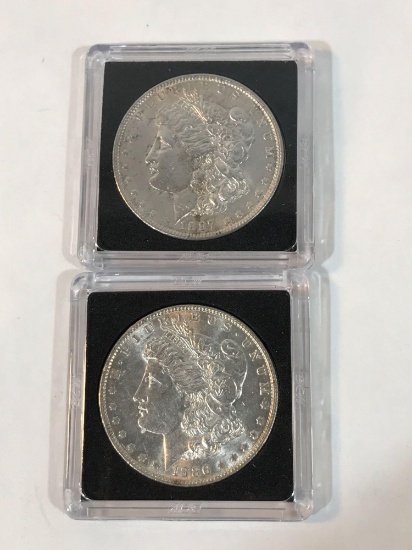 1886 1887 Morgan Silver Dollar 2 Units Nice