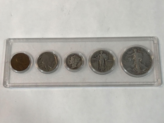 1928-S 1c-50c Year Set 5 Coins