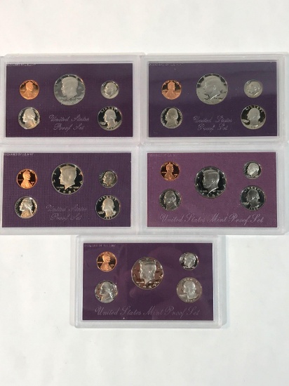 1985 1986 1987 1988 1989 Proof Sets 5 Units