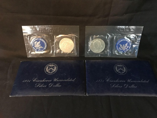 1971 Eisenhower Uncirculated Silver Dollar 2 Units