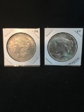 1921 Morgan 1924 Peace Silver Dollar 2 Units