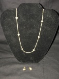 14K Gold Avon Necklace Earrings Set 10.5 Grams