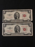 1953 Red Seal 2 Dollar Bill 2 Units