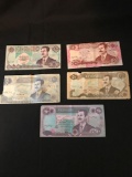 Iraq Suddam Hussein Dinars 250-100-50-10-5