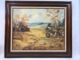 Jay Bird Framed Painting On Canvas Country