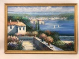 Hernandez Framed Painting On Canvas Coast View