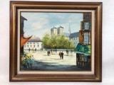 Mortier Framed Painting On Canvas Square