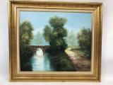 Bob Framed Painting On Canvas River Trail