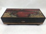 Painted Asian Musical Jewelry Box