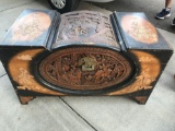 Vintage 1940s Chinese Carved Wood Trunk