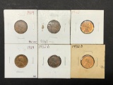 Lot of 6 Pennies from 1909-1932