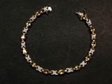 Peridot Sterling 925 Silver Gold Plated Bracelet 10g