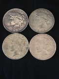 1922 1923 1923-S 1926-S Peace Silver Dollar Coins 4 Units