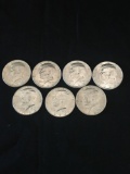 1964 Kennedy Half Dollar Coins Silver 7 Units