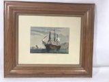 Framed Lithograph HMS Gibraltar