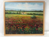 Marx Framed Painting On Canvas Poppy Field
