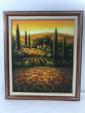 Framed Painting on Canvas Poppy Field