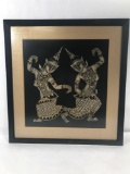 Framed Painting on Cloth India Dancer