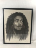 Framed Pencil Art Print Bob Marley