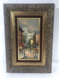 Framed Painting on Canvas City Street
