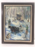 Ricci Framed Painting On Canvas Winter