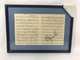 One Voice Barry Manilow Framed Signed Music Sheet