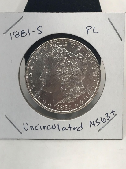 1881-S PL maybe MS63+ Uncirculated Morgan Silver Dollar