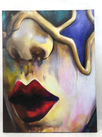 Silent Kiss, Janet Mele Painting on Canvas