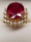 14k Gold Ruby Diamond Ring Size 7 AIGL Certified