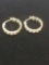 Infinity Diamond Hoop Earrings Yellow Gold Overlay