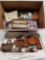 Box Full of Wood Dollhouse Furniture