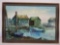 Framed Painting on Canvas Lake Houses