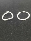 Classic Single Diamond Hoop Earrings