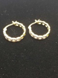 Infinity Diamond Hoop Earrings Yellow Gold Overlay