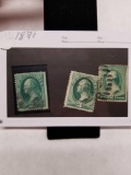 1870-1881 2-3 Cent Washington Stamp 3 Units