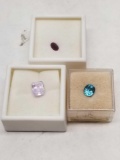 Fine Gemstones 3 Units Topaz Amethyst Jadeite