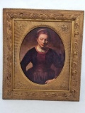 Vintage Framed Self Portrait Art