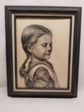 Framed Charcoal Art Signed