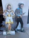 Signed Dale Evans and unsigned Roy Rogers cardboard standup cutout