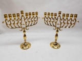 Brass Jewish Menorah 8 Units