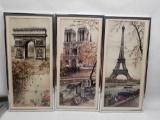 Framed Paris Lithograph 3 Units