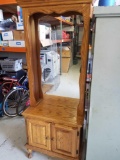 Wood Hall Tree Cabinet