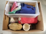 Box Full of Vintage Boy Girl Scouts Items