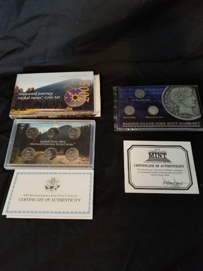 Barber Silver Dime Westward Nickel Sets