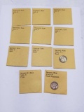 Mercury Roosevelt Dimes in Vintage Envelopes 90% Silver 11 Units