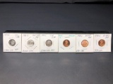 6 Coin Proof Lot, 3 Roosevelt Dimes, 3 Lincoln Pennies