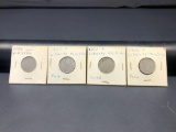 4 Coin Liberty Nickel Lot, 1906, 1907, 1908, 1912