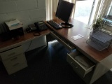 Corner Metal Desk with Contents Rm9